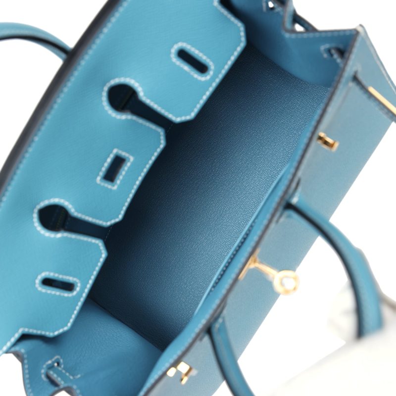 Hermes Birkin Sellier 25 Blue Jean Epsom Gold Hardware - Image 7
