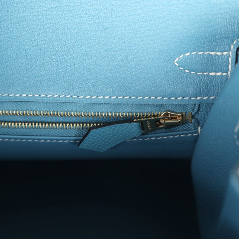 Hermes Birkin Sellier 25 Blue Jean Epsom Gold Hardware - Image 8