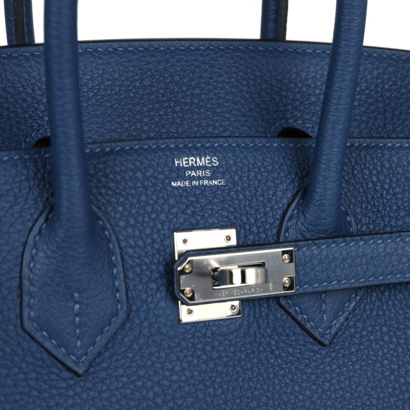 Hermes Birkin 25 Deep Bleu Verso Togo Palladium Hardware - Image 6