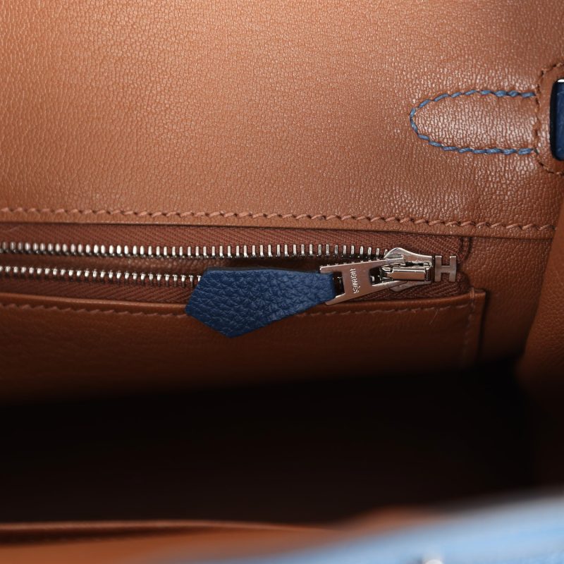 Hermes Birkin 25 Deep Bleu Verso Togo Palladium Hardware - Image 8