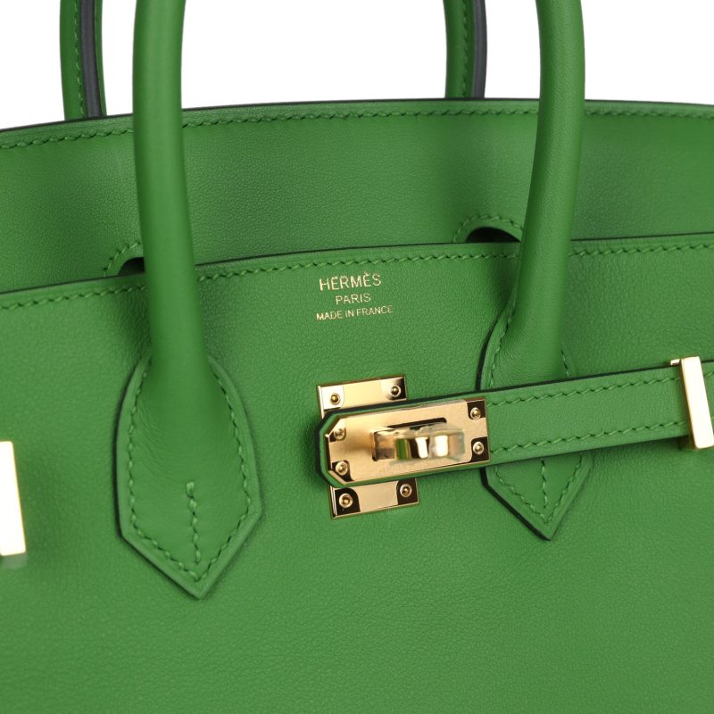 Hermes Birkin 25 Vert Yucca Swift Gold Hardware - Image 6