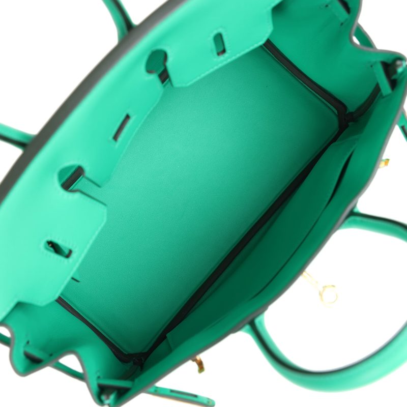 Hermes Birkin 25 Menthe Swift Gold Hardware - Image 7