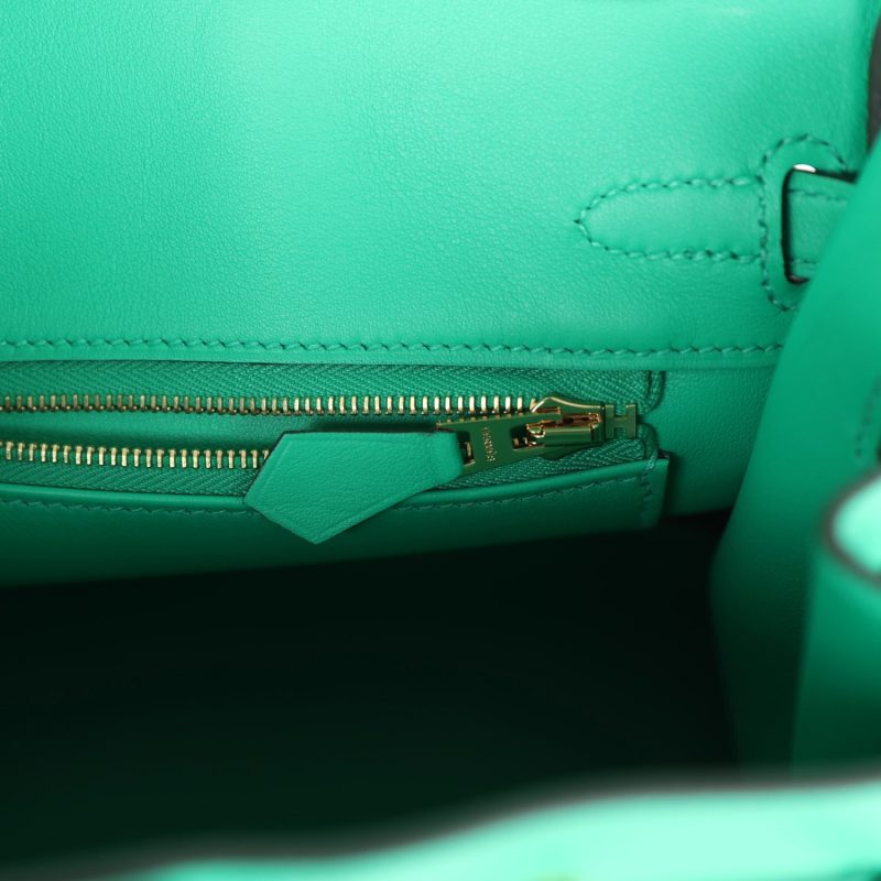 Hermes Birkin 25 Menthe Swift Gold Hardware - Image 8