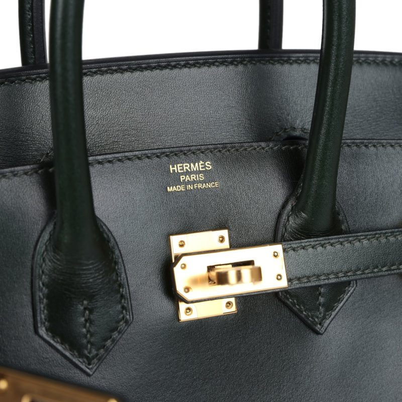 Hermes Birkin Sellier 25 Vert Fonce Box Gold Hardware - Image 6