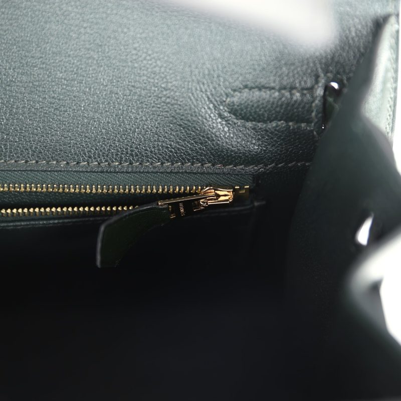 Hermes Birkin Sellier 25 Vert Fonce Box Gold Hardware - Image 8