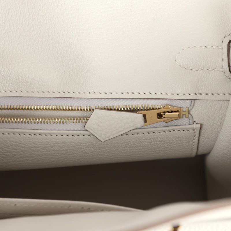 Hermes Birkin 25 Gris Pale Togo Gold Hardware - Image 8