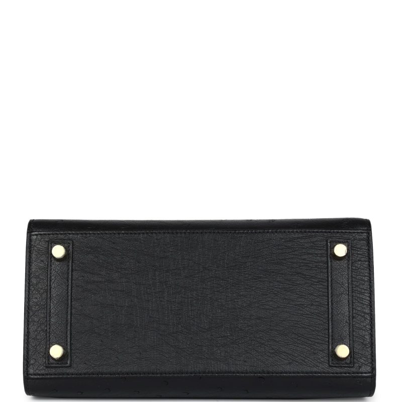 Hermes Birkin Sellier 25 Black Ostrich Gold Hardware - Image 5
