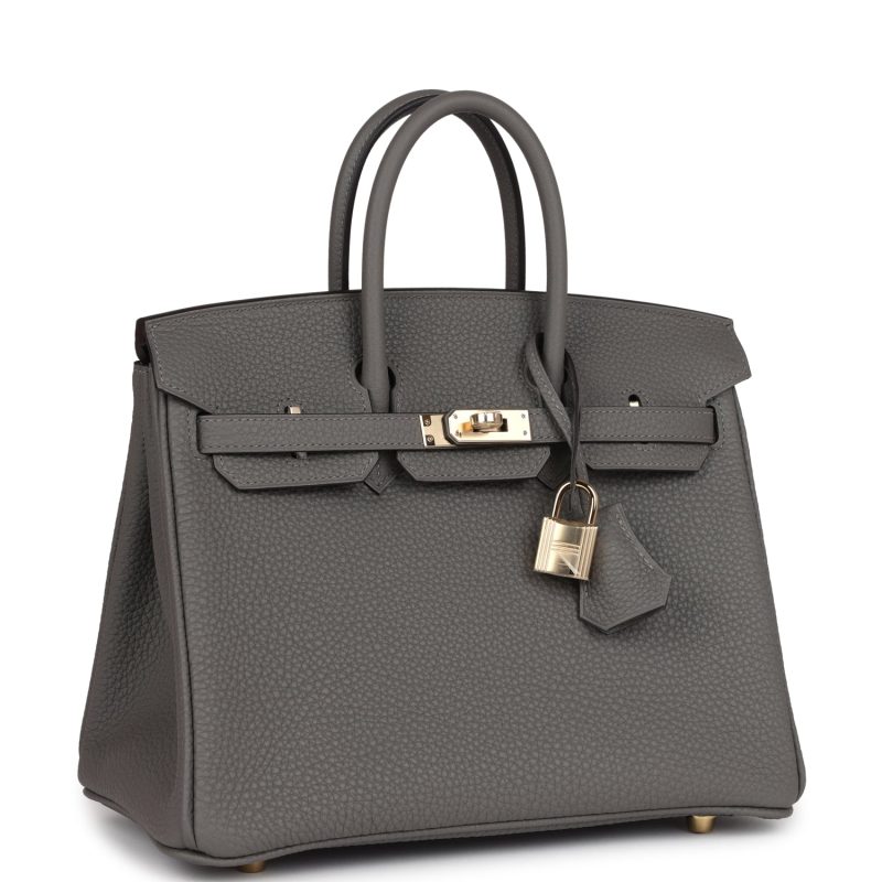 Hermes Birkin 25 Gris Meyer Togo Permabrass Hardware - Image 2