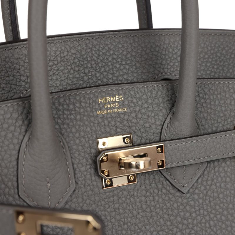 Hermes Birkin 25 Gris Meyer Togo Permabrass Hardware - Image 6