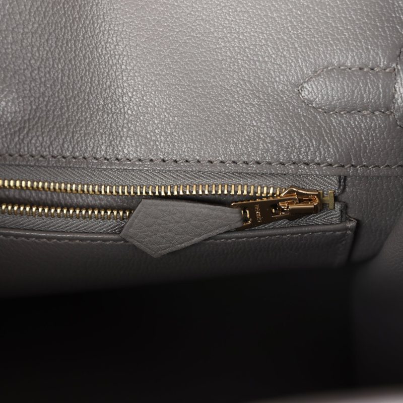 Hermes Birkin 25 Gris Meyer Togo Permabrass Hardware - Image 8