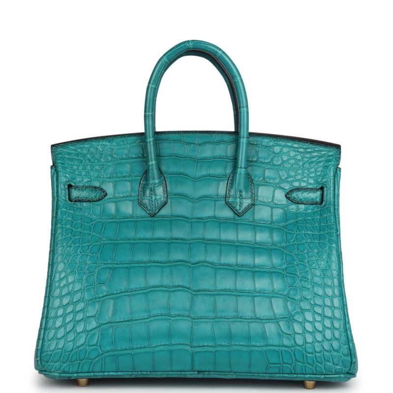 Hermes Birkin 25 Bleu Paon Matte Alligator Gold Hardware - Image 4