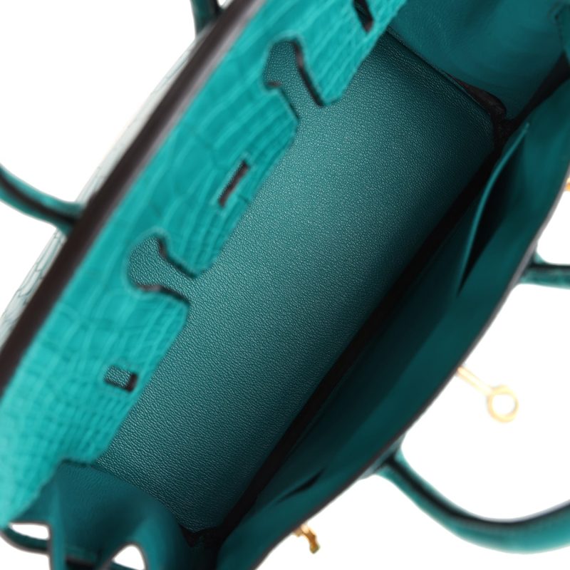 Hermes Birkin 25 Bleu Paon Matte Alligator Gold Hardware - Image 7