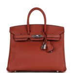 Hermes Birkin 25 Cuirve Verso Taurillon Novillo Palladium Hardware