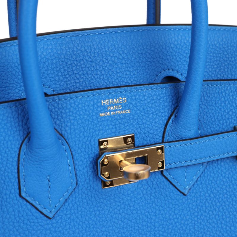 Hermes Birkin 25 Bleu Hydra Togo Gold Hardware - Image 6
