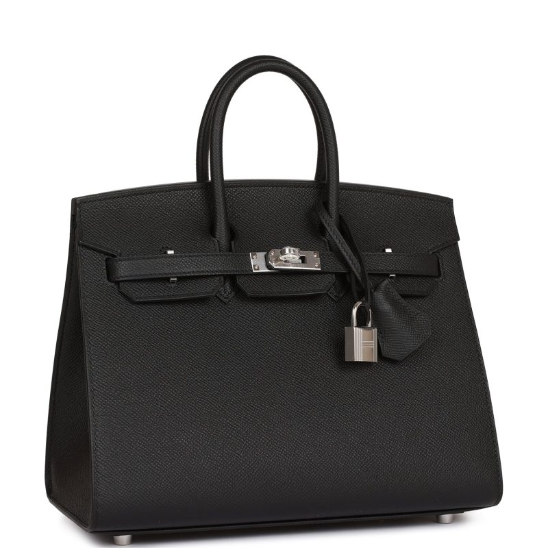 Hermes Birkin Sellier 25 Black Epsom Palladium Hardware - Image 2