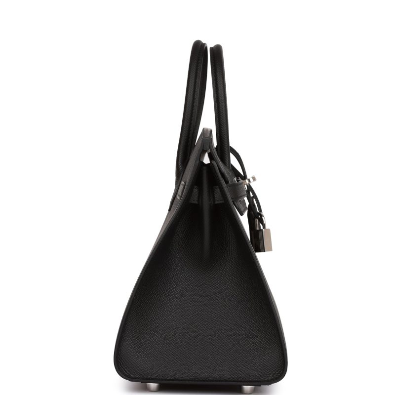 Hermes Birkin Sellier 25 Black Epsom Palladium Hardware - Image 3