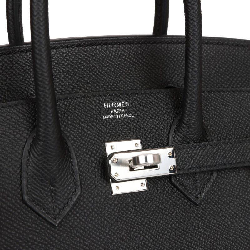 Hermes Birkin Sellier 25 Black Epsom Palladium Hardware - Image 6