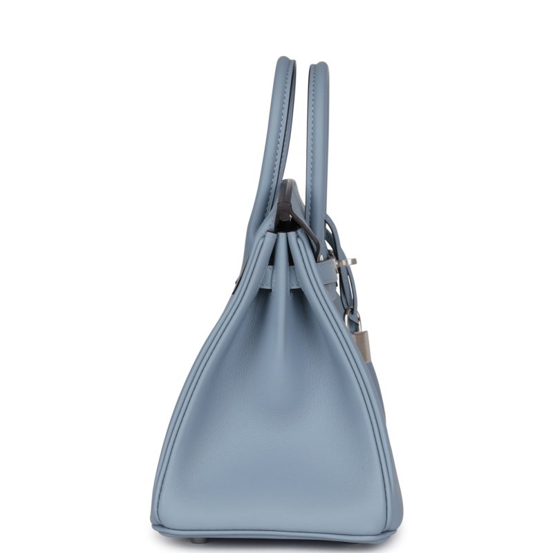 Hermes Birkin 25 Bleu Lin Swift Palladium Hardware - Image 3