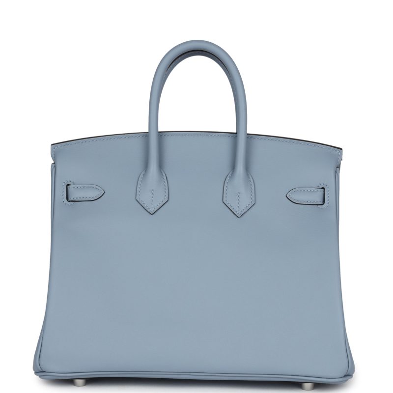 Hermes Birkin 25 Bleu Lin Swift Palladium Hardware - Image 4