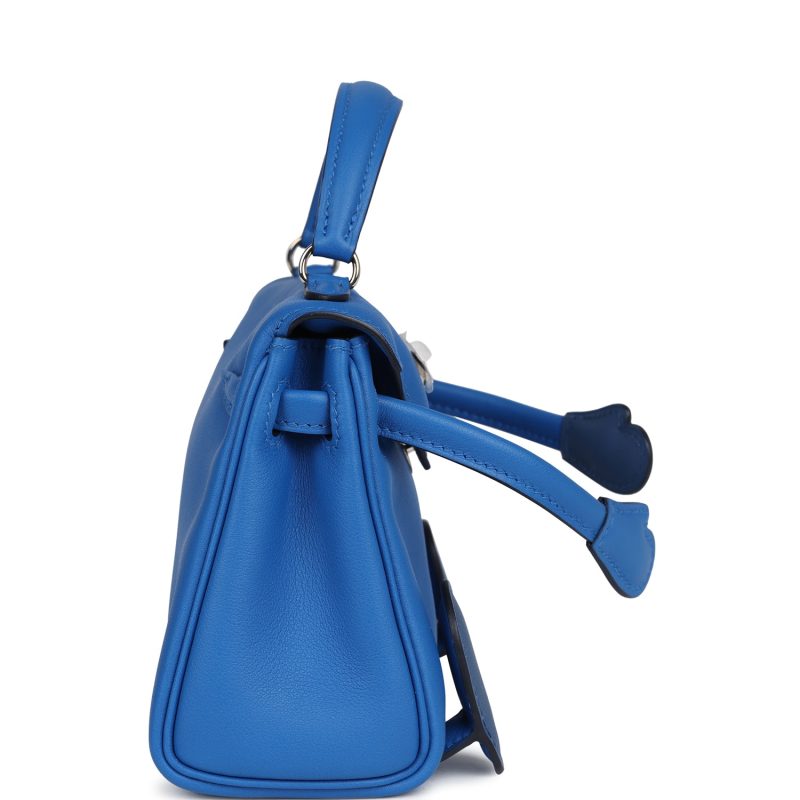 Hermes “Quelle Idolle” Kelly Doll Bleu Zellige and Bleu Agate Swift Palladium Hardware - Image 3