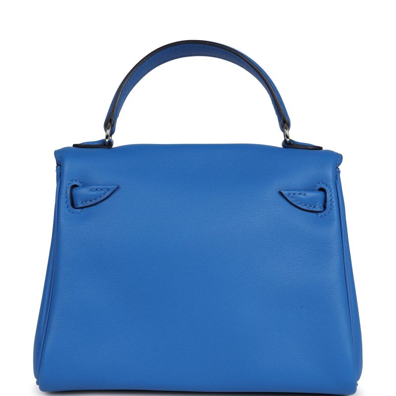Hermes “Quelle Idolle” Kelly Doll Bleu Zellige and Bleu Agate Swift Palladium Hardware - Image 4