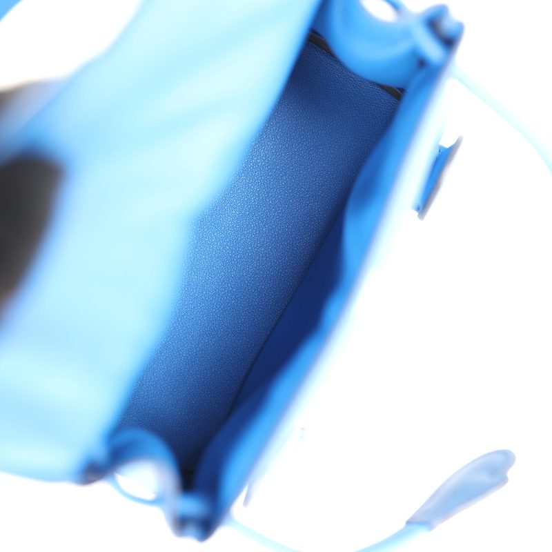 Hermes “Quelle Idolle” Kelly Doll Bleu Zellige and Bleu Agate Swift Palladium Hardware - Image 7