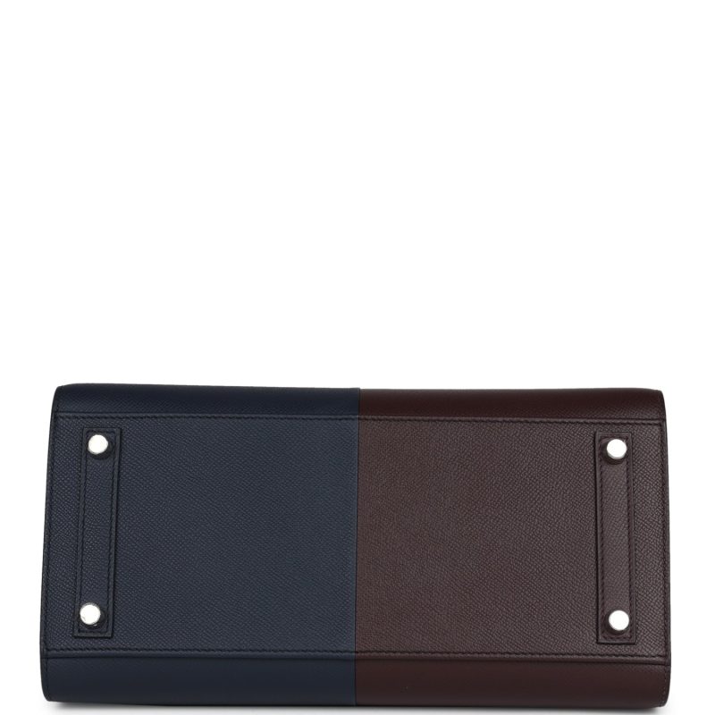 Hermes Casaque Birkin Sellier 30 Rouge Sellier and Bleu Indigo Epsom Palladium Hardware - Image 5