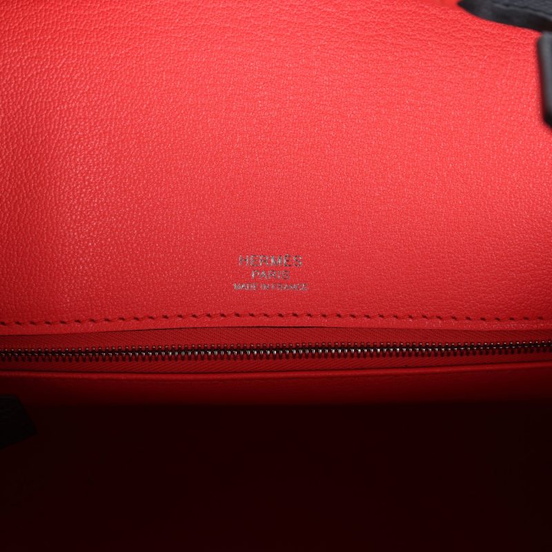 Hermes Casaque Birkin Sellier 30 Rouge Sellier and Bleu Indigo Epsom Palladium Hardware - Image 6