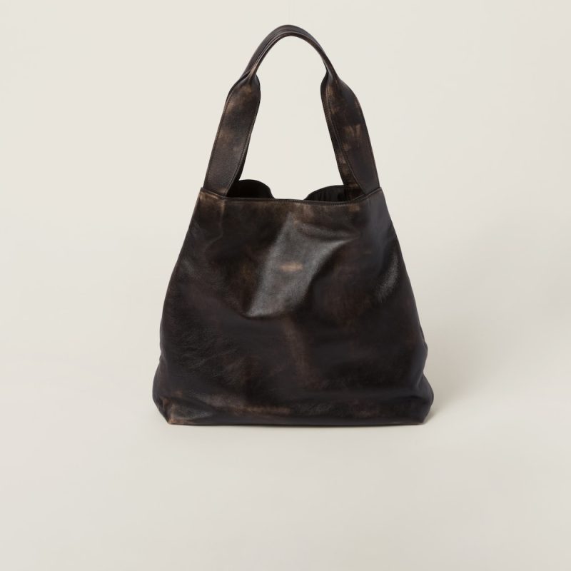 Nappa hobo bag with logo - Image 4