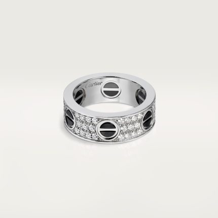 LOVE ring, classic model, paved, ceramic