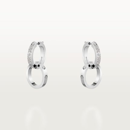 LOVE earrings, multiwear, half-paved