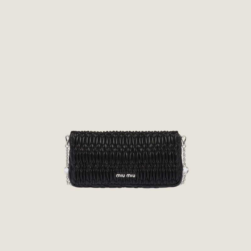 Miu Miu Iconic Crystal Cloqué Nappa leather bag - Image 3