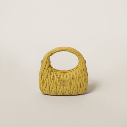 Wander matelassé nappa leather hobo bag
