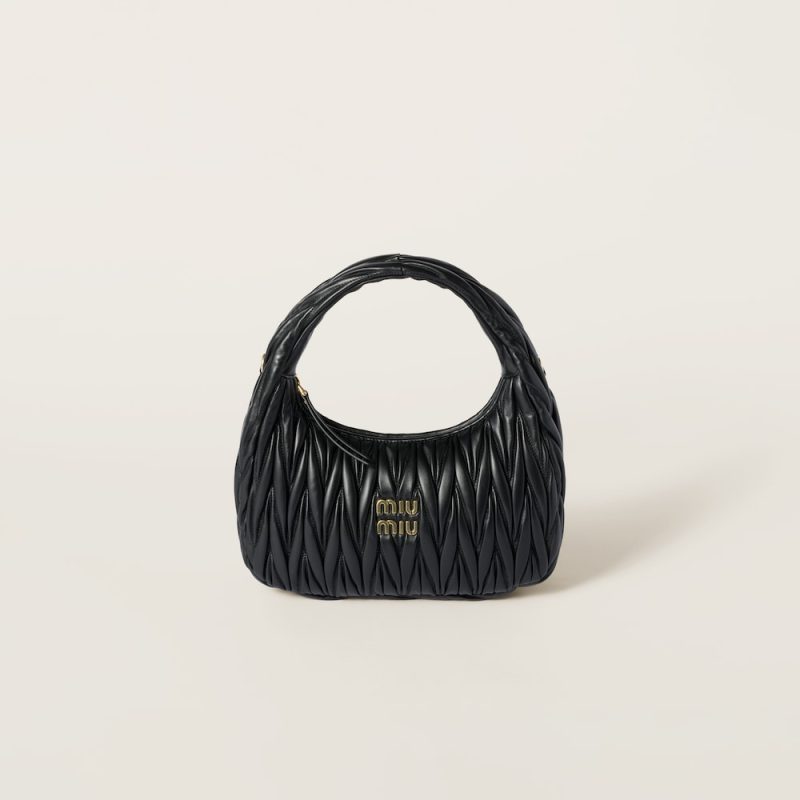 Regular wander matelassé nappa leather hobo bag
