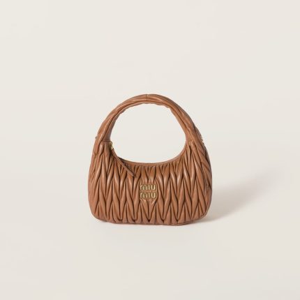 Regular wander matelassé nappa leather hobo bag