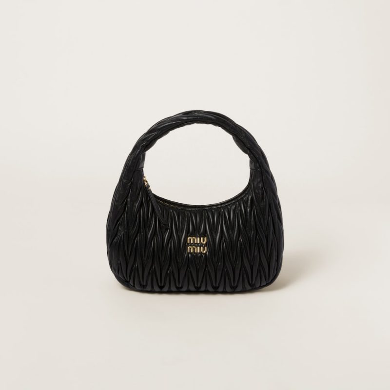 Large wander matelassé nappa leather hobo bag