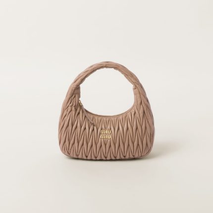 Large wander matelassé nappa leather hobo bag