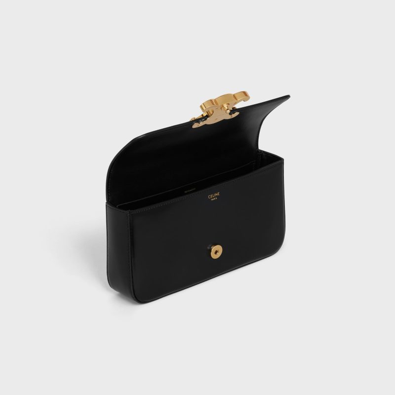 CHAIN SHOULDER BAG CLAUDE WITH STRASS CLOSURE IN SHINY CALFSKIN - Image 4