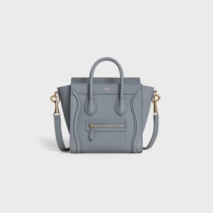 NANO LUGGAGE BAG IN BABY DRUNMED CALFSKIN KOHL