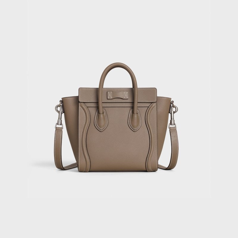 NANO LUGGAGE BAG IN BABY DRUNMED CALFSKIN SOURIS - Image 3