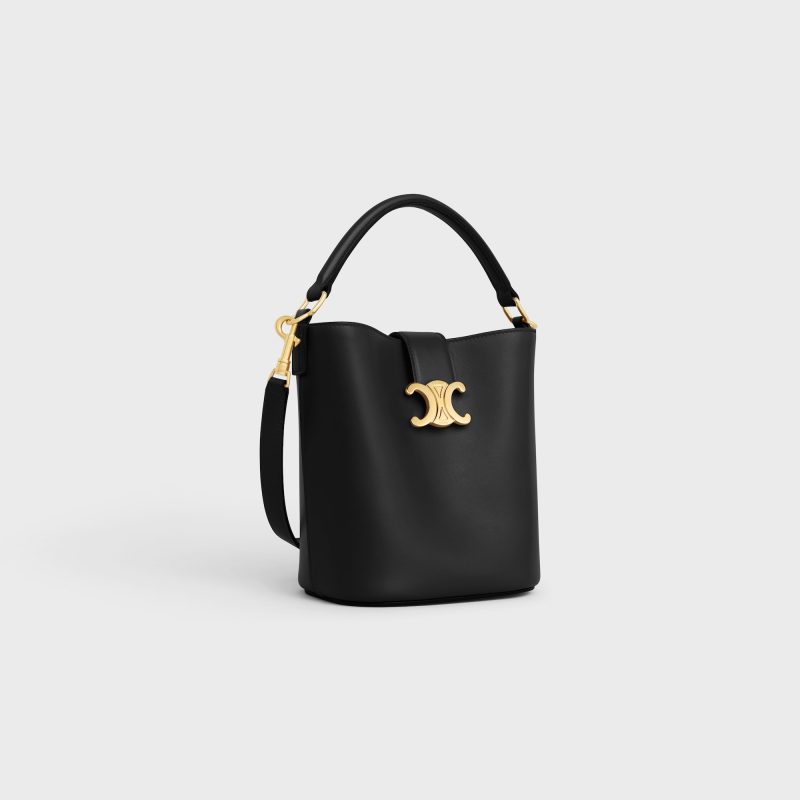 SMALL BUCKET LOUISE IN SMOOTH CALFSKIN BLACK - Image 2