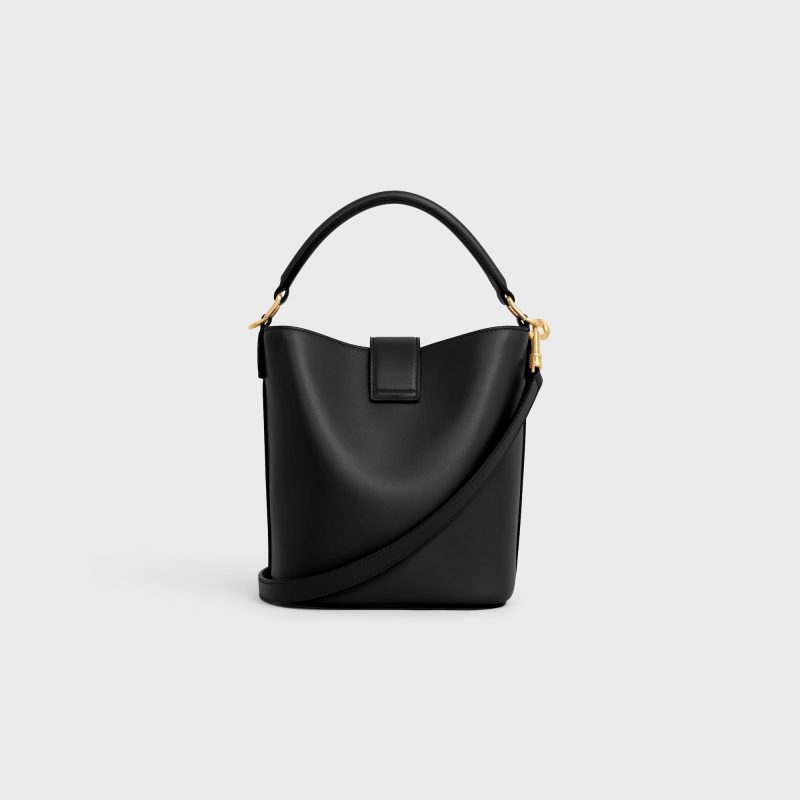 SMALL BUCKET LOUISE IN SMOOTH CALFSKIN BLACK - Image 3