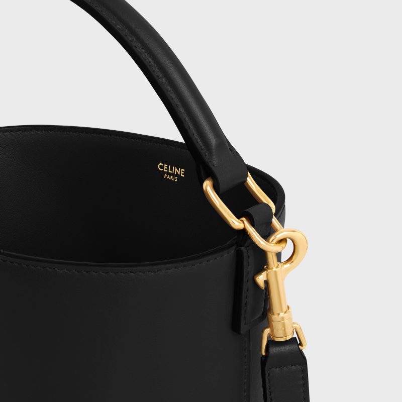 SMALL BUCKET LOUISE IN SMOOTH CALFSKIN BLACK - Image 4