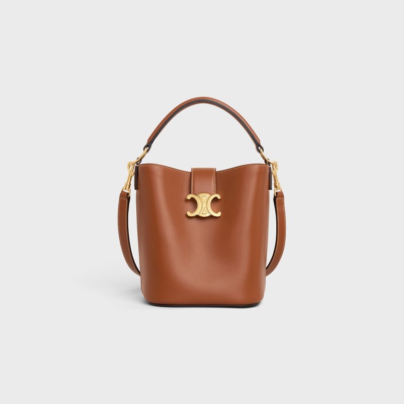 SMALL BUCKET LOUISE IN SMOOTH CALFSKIN TAN