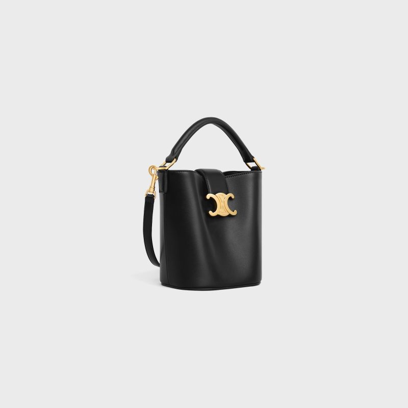 MINI BUCKET LOUISE IN SMOOTH CALFSKIN BLACK - Image 2
