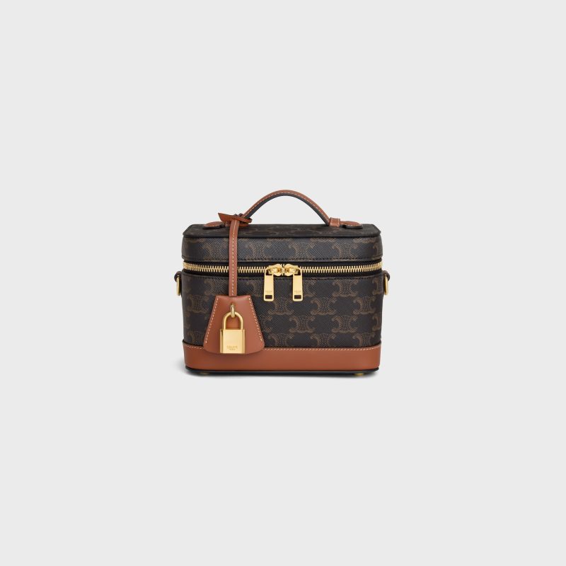 CELINE VANITY IN TRIOMPHE CANVAS AND CALFSKIN