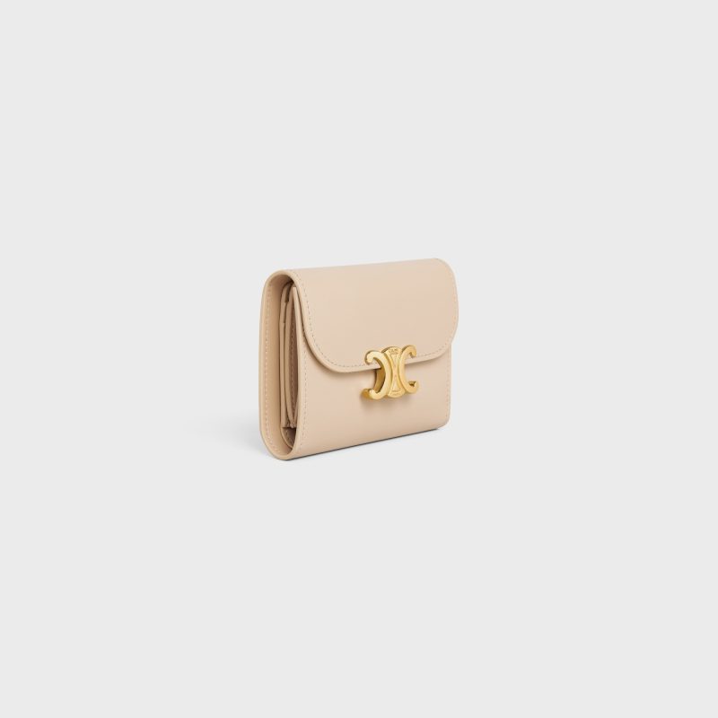 SMALL FLAP WALLER TRIOMPHE IN SHINY CALFSKIN NUDE - Image 2