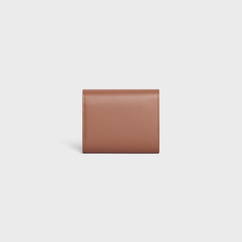 SMALL FLAP WALLER TRIOMPHE IN SHINY CALFSKIN BRONZE - Image 3