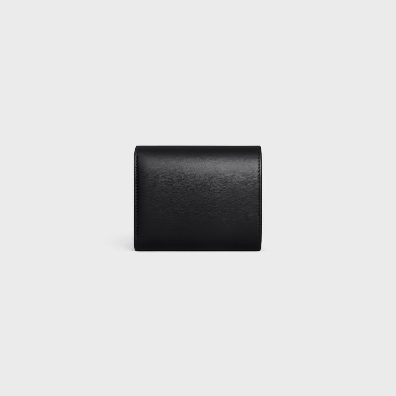 SMALL FLAP WALLER TRIOMPHE IN SHINY CALFSKIN BLACK / BLACK - Image 3