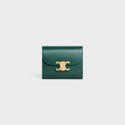 SMALL FLAP WALLER TRIOMPHE IN SHINY CALFSKIN AMAZONE